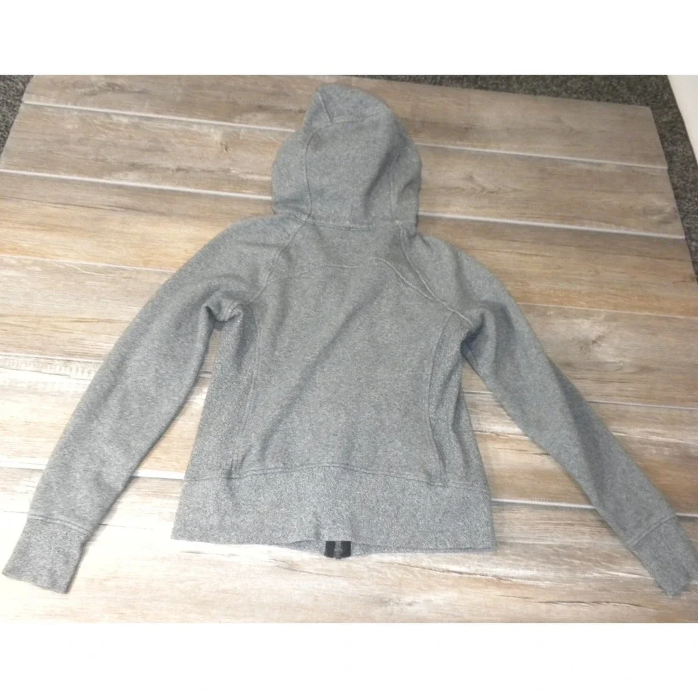 Lululemon Scuba Full Zip Hoodie 8 M Gray Fleece Thumbholes Logo Hood LW4AWNS